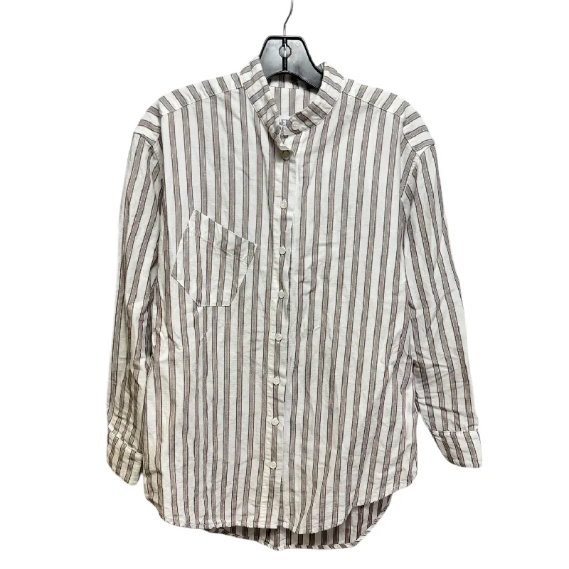 Linen Top Long Sleeve By Power Of My People In Striped Pattern, Size: Xs