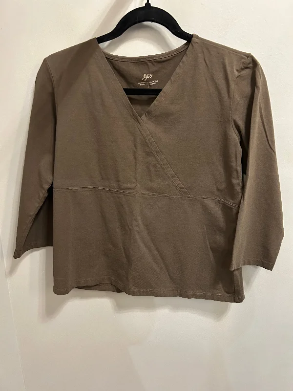 Top 3/4 Sleeve Basic By J. Jill In Brown, Size: S