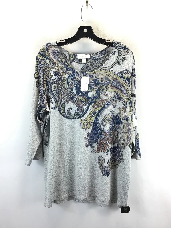 Top 3/4 Sleeve By Christopher And Banks In Paisley Print, Size: Xl