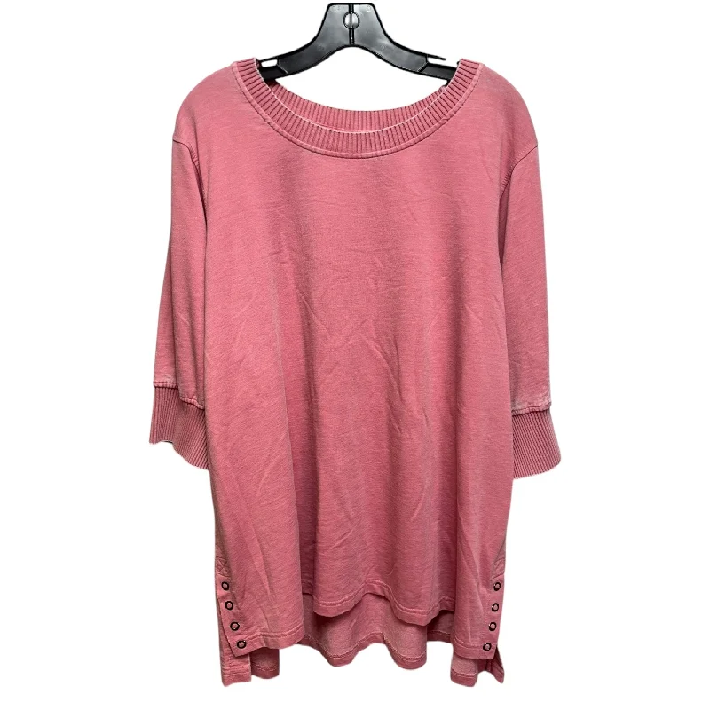 Top 3/4 Sleeve By Jane And Delancey In Pink, Size: 1x