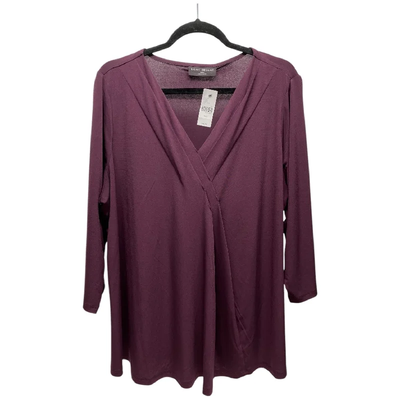 Top 3/4 Sleeve By Lane Bryant In Purple, Size: 20