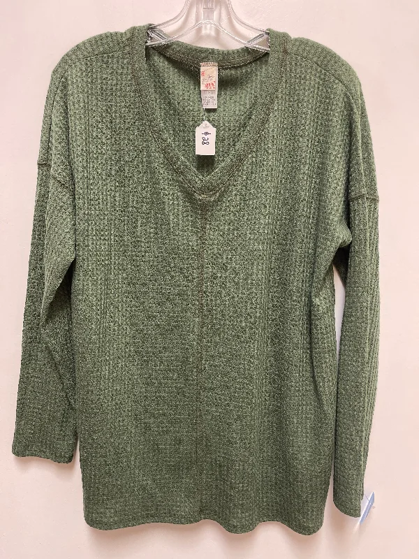 Top Long Sleeve By 7th Ray In Green, Size: Xl