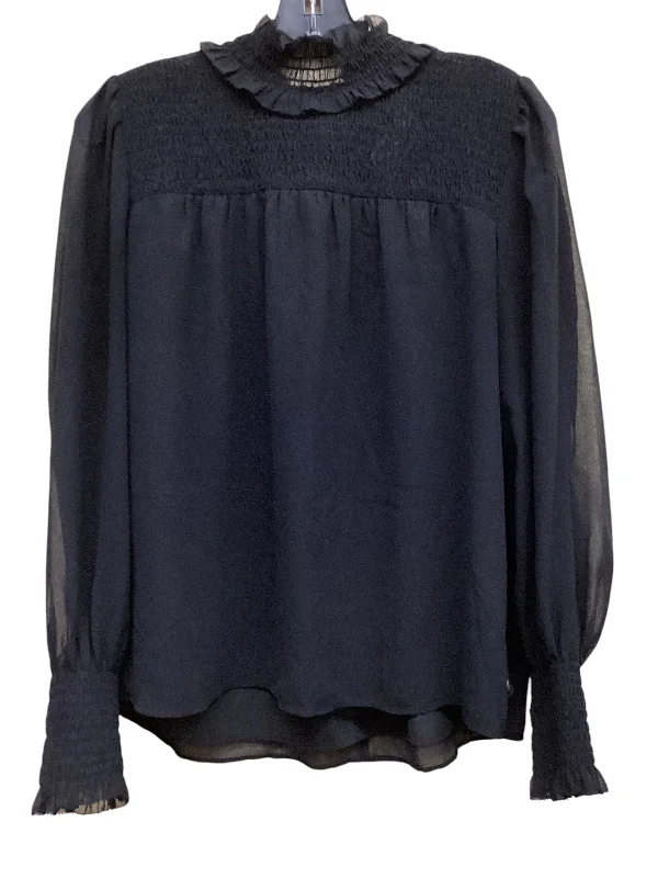 Top Long Sleeve By Ann Taylor In Black, Size: S