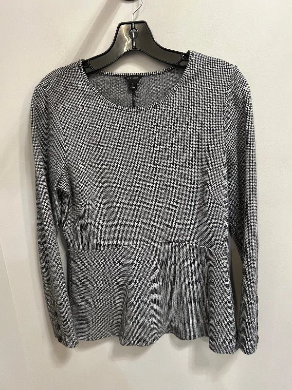 Top Long Sleeve By Ann Taylor In Black & White, Size: S