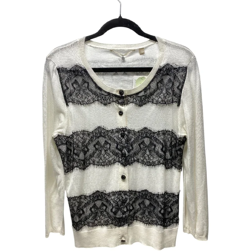 Top Long Sleeve By Anthropologie In Black & White, Size: L