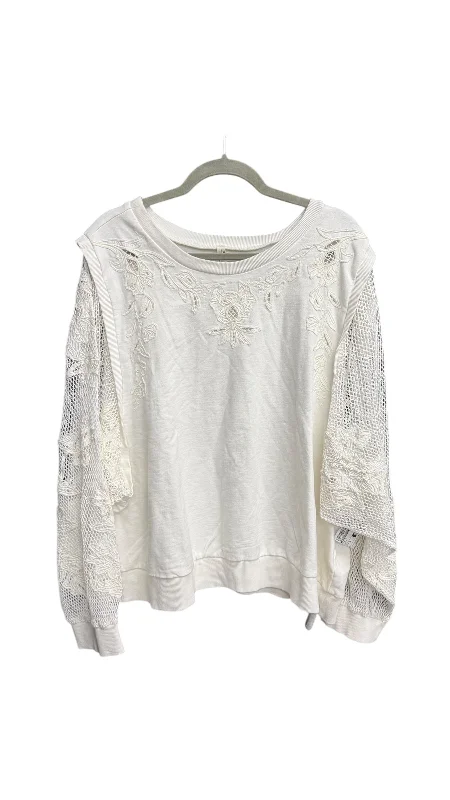 Top Long Sleeve By Anthropologie In White, Size: 2x