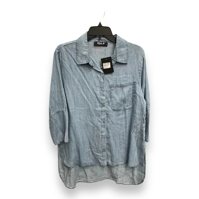 Top Long Sleeve By Blue B In Blue, Size: S