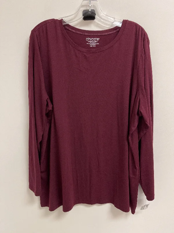 Top Long Sleeve By Chicos In Red, Size: 2x