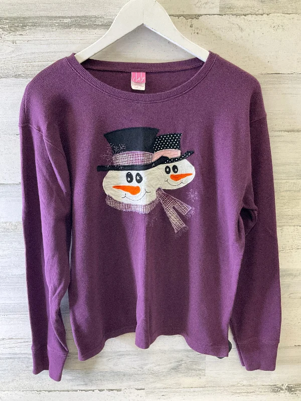 Top Long Sleeve By Clothes Mentor In Purple, Size: L