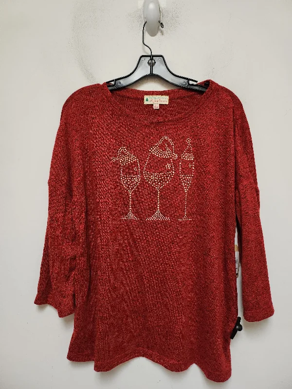 Top Long Sleeve By Clothes Mentor In Red, Size: L