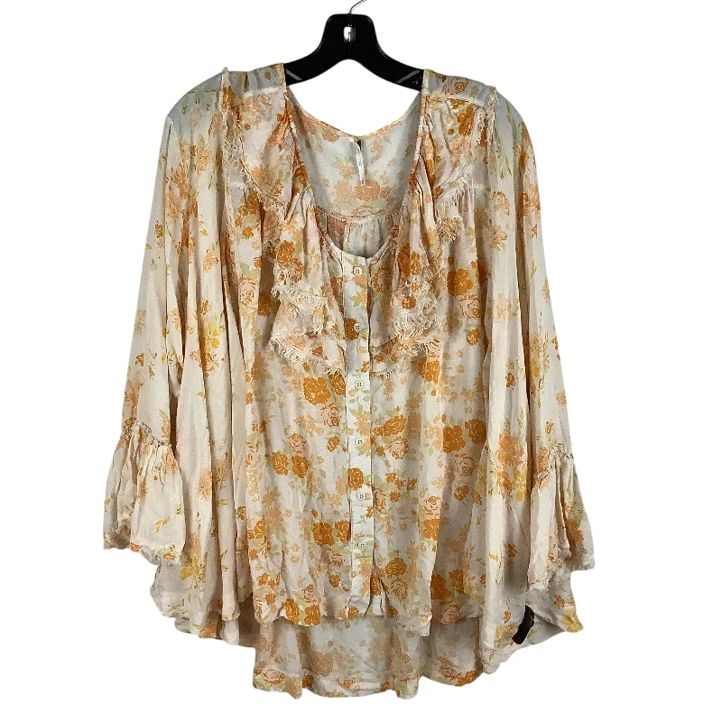 Top Long Sleeve By Free People In Floral Print, Size: Xs