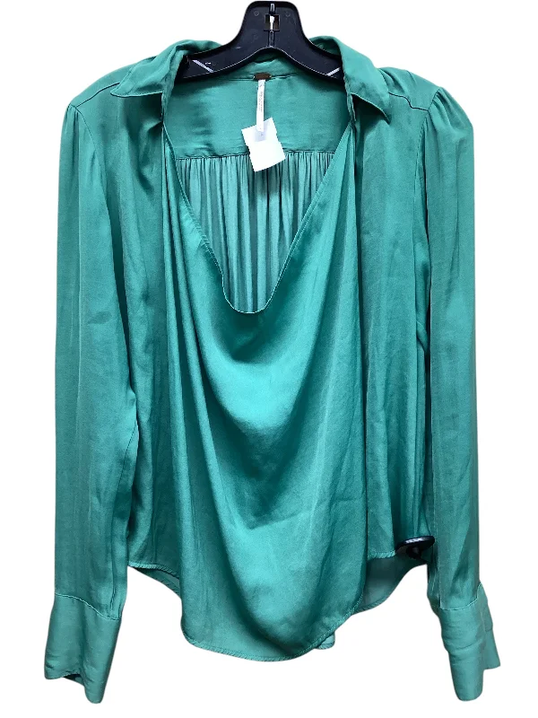 Top Long Sleeve By Free People In Green, Size: Xs