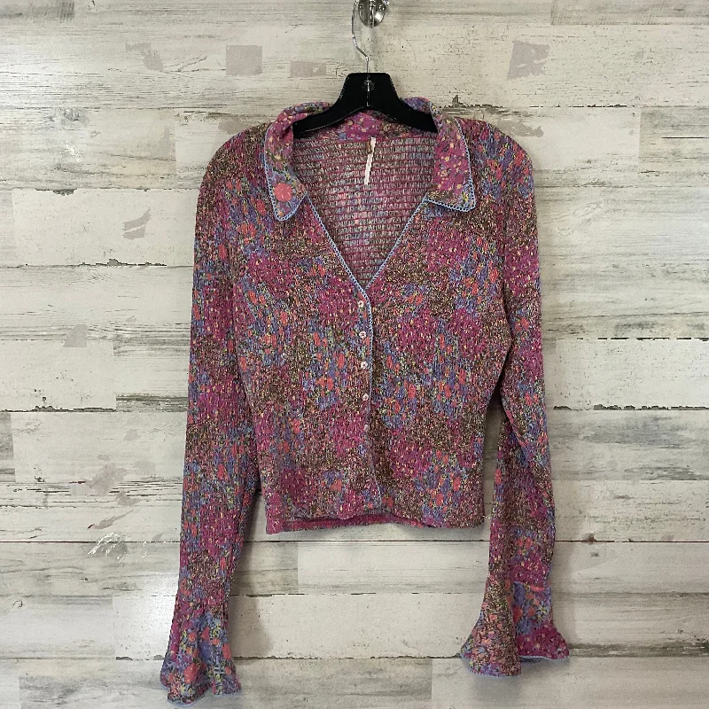 Top Long Sleeve By Free People In Purple, Size: L