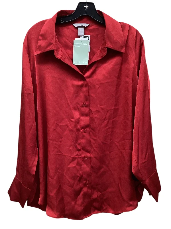 Top Long Sleeve By H&m In Red, Size: Xl