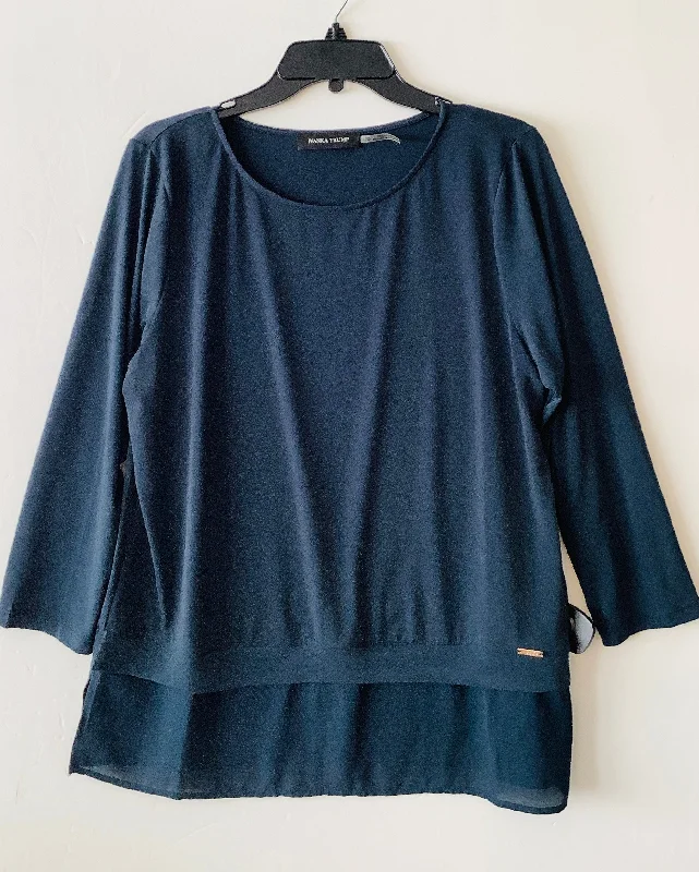 Top Long Sleeve By Ivanka Trump In Navy, Size: L