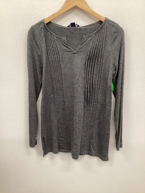 Top Long Sleeve By Lands End In Grey, Size: Xs