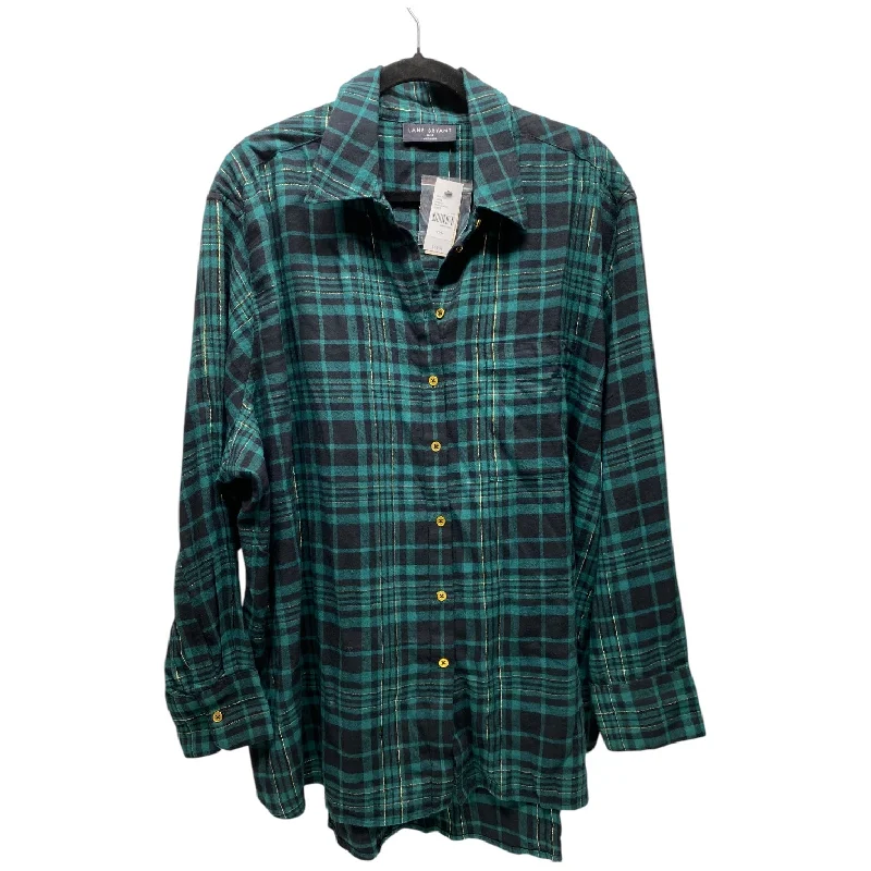 Top Long Sleeve By Lane Bryant In Plaid Pattern, Size: 3x