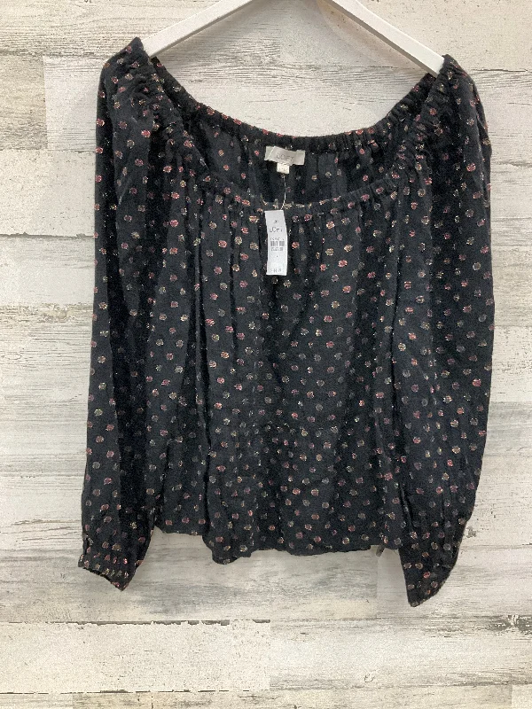 Top Long Sleeve By Loft In Black, Size: L