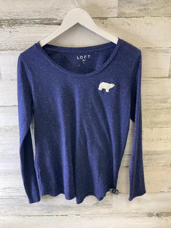 Top Long Sleeve By Loft In Navy, Size: L