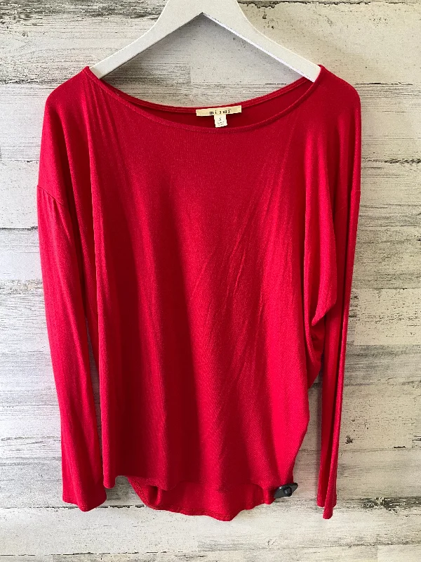 Top Long Sleeve By Miami In Red, Size: S