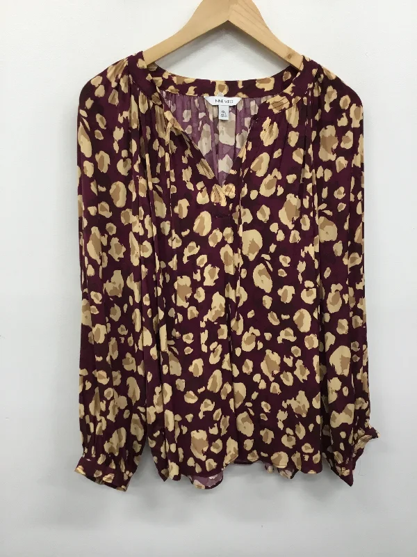 Top Long Sleeve By Nine West In Purple, Size: Xxl