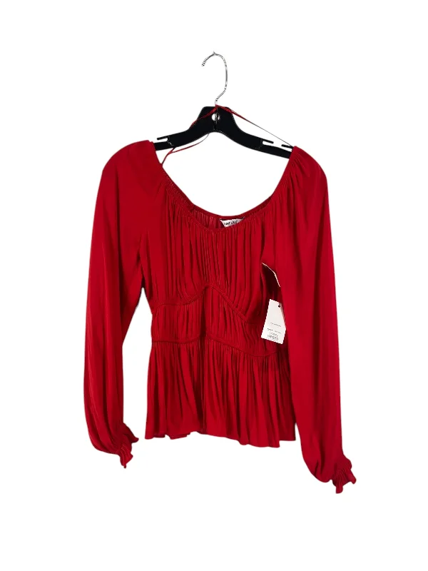 Top Long Sleeve By Nine West In Red, Size: Xs