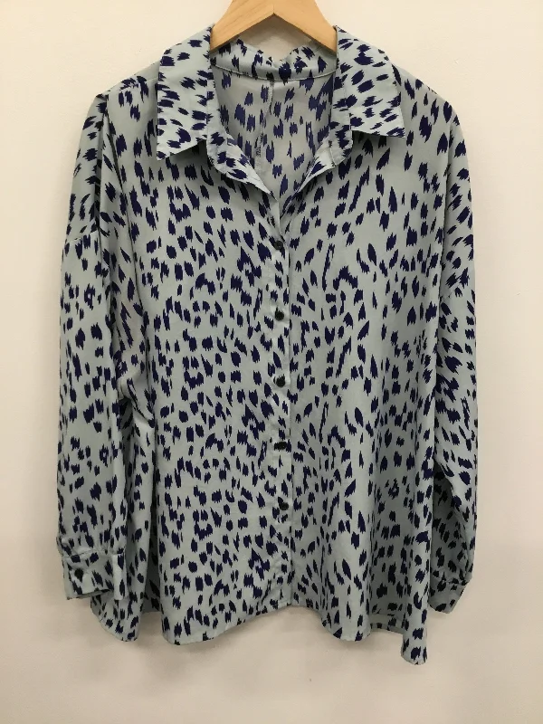 Top Long Sleeve By Shein In Blue, Size: 3x