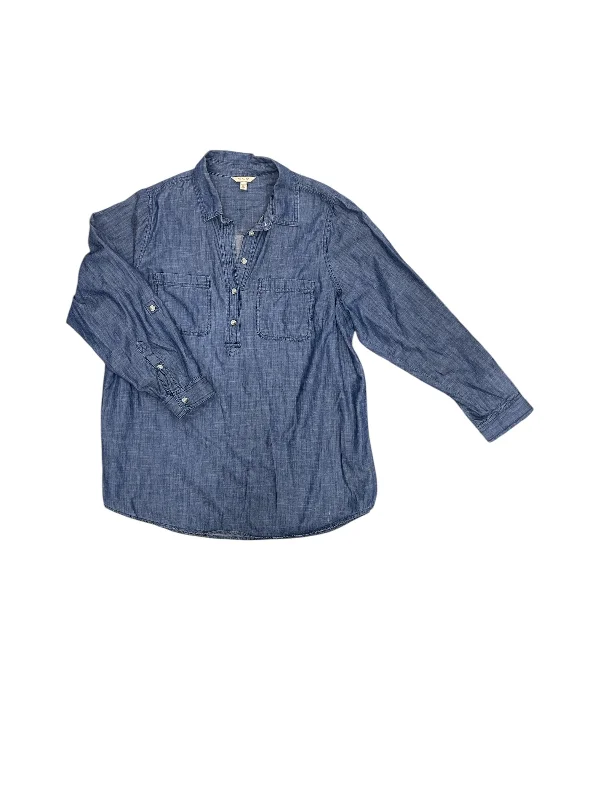 Top Long Sleeve By Sonoma In Blue Denim, Size: 1x