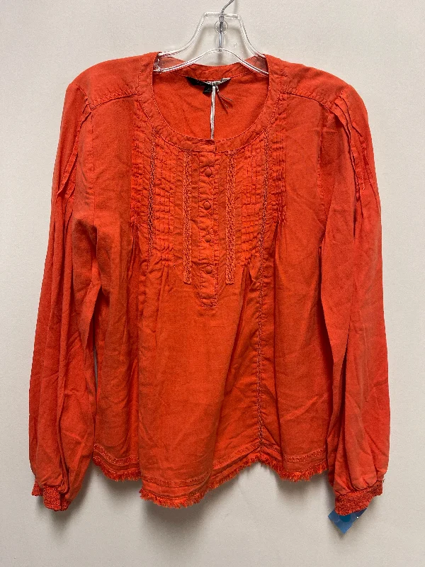 Top Long Sleeve By Velvet Heart In Orange, Size: M