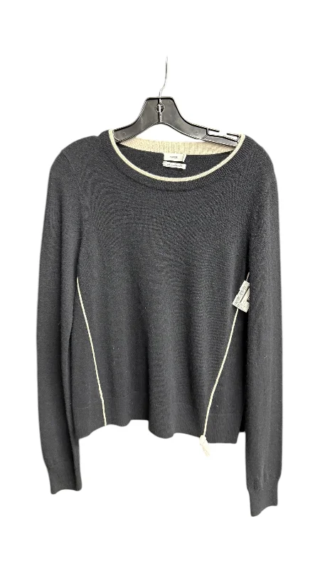 Top Long Sleeve By Vince In Black & Cream, Size: M