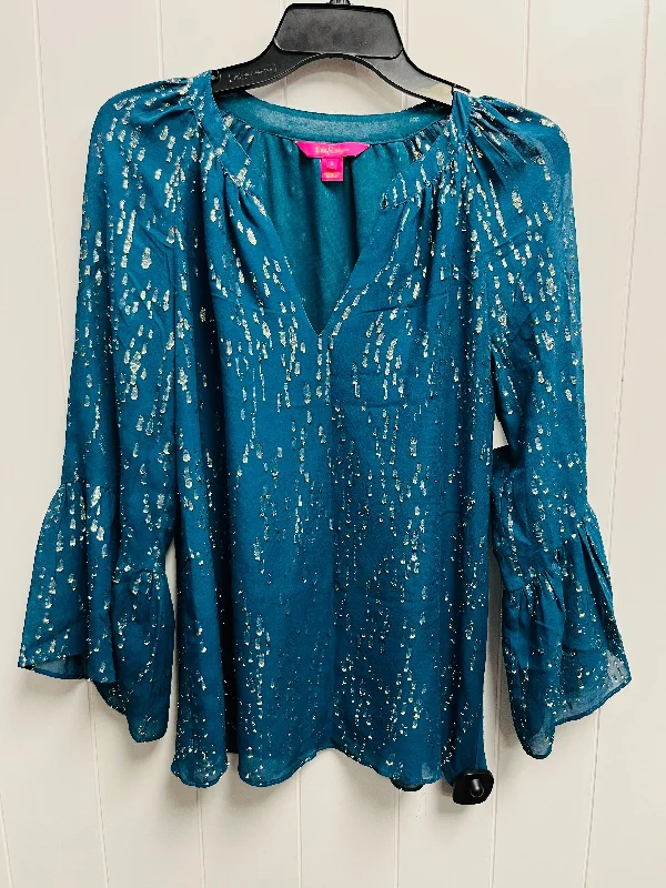 Top Long Sleeve Designer By Lilly Pulitzer In Green, Size: S