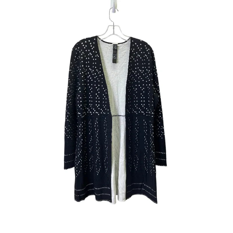 Cardigan By Chicos In Black & White, Size:L