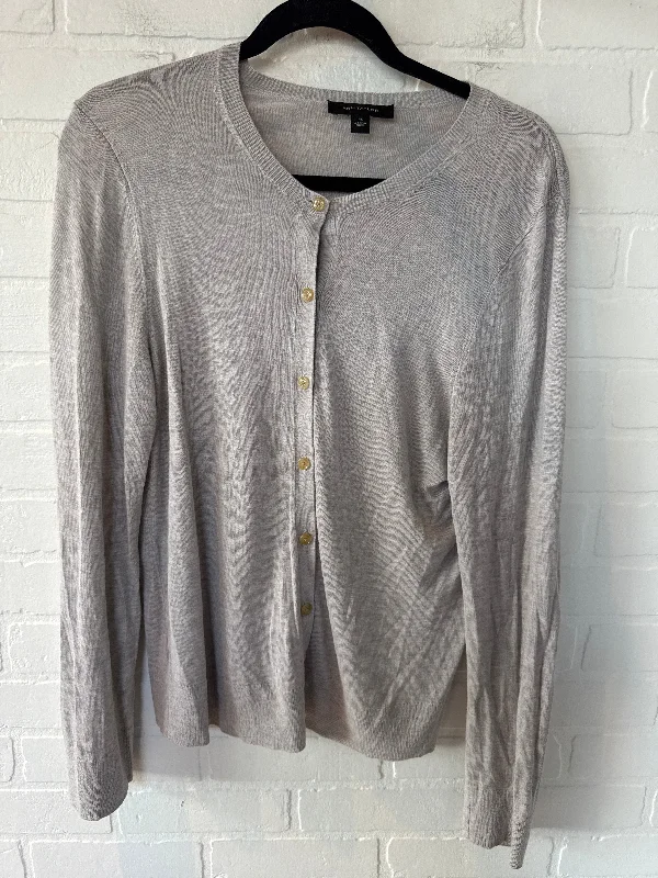 Sweater Cardigan By Ann Taylor In Grey, Size: Xl