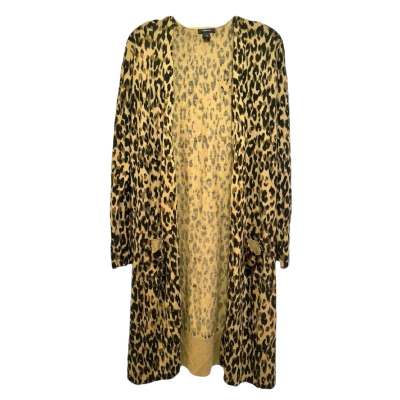 Sweater Cardigan By Halogen In Animal Print, Size: S