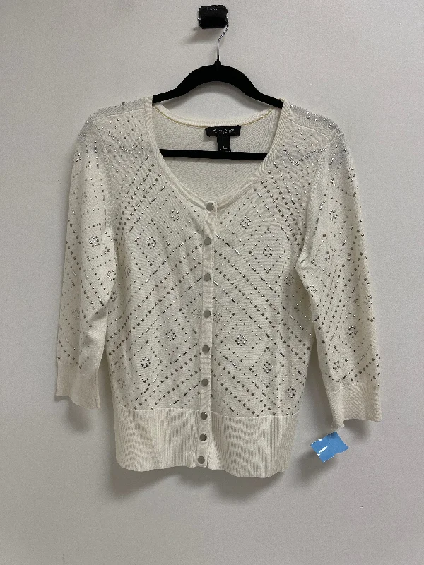 Sweater Cardigan By White House Black Market In Cream, Size: L