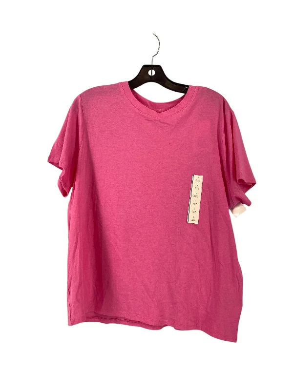 Top Short Sleeve Basic By A New Day In Pink, Size: L