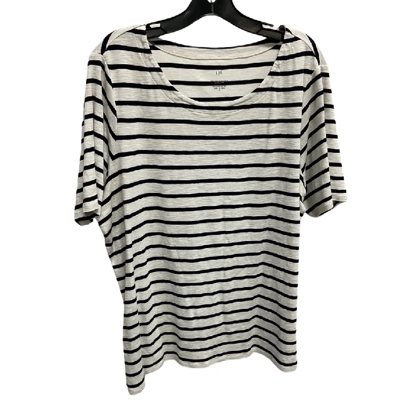 Top Short Sleeve Basic By J. Jill In Striped Pattern, Size: 2x