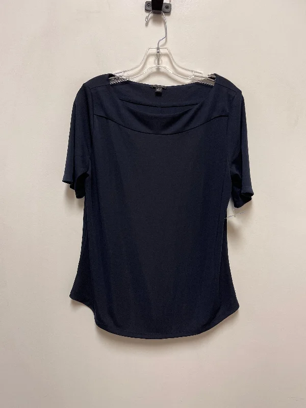 Top Short Sleeve By Ann Taylor In Navy, Size: M