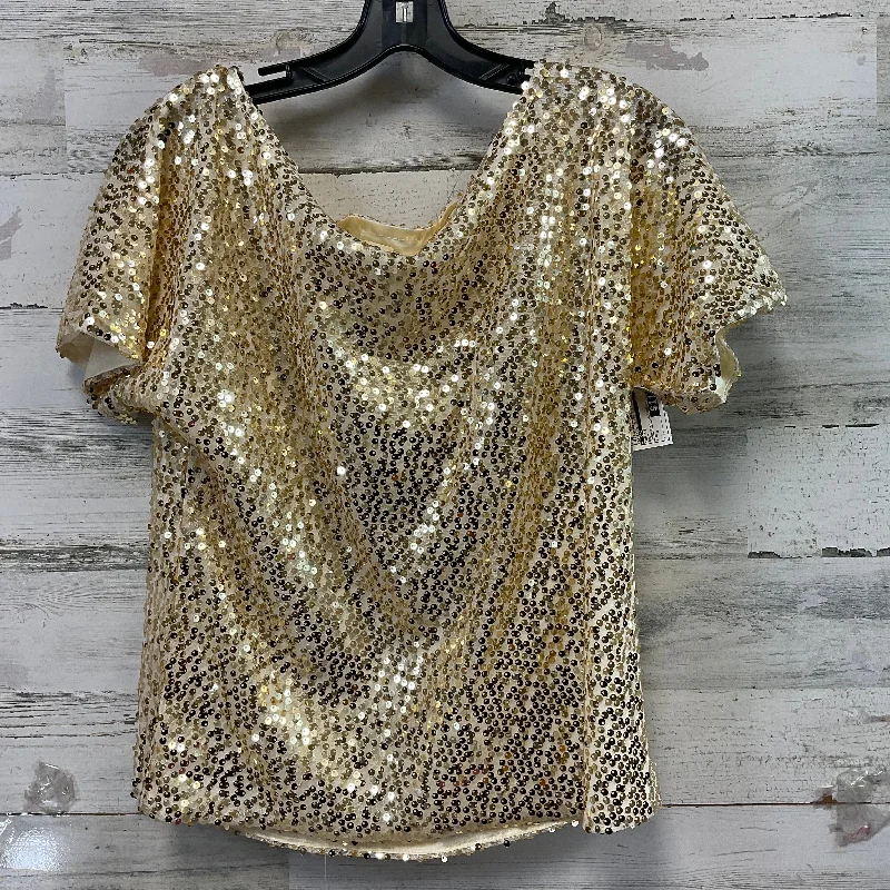 Top Short Sleeve By Anna-Kaci  In Gold, Size: S