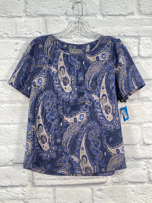 Top Short Sleeve By Anthropologie In Blue, Size: M