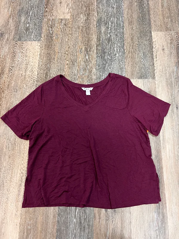 Top Short Sleeve By Athleta In Purple , Size: Xl