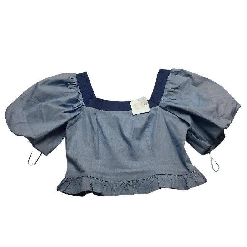 Top Short Sleeve By Clothes Mentor In Blue Denim, Size: L