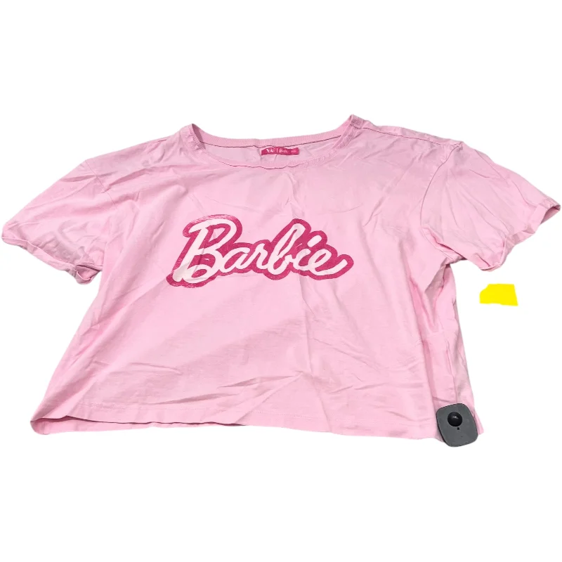 Top Short Sleeve By VU + Barbie In Pink, Size: 2x