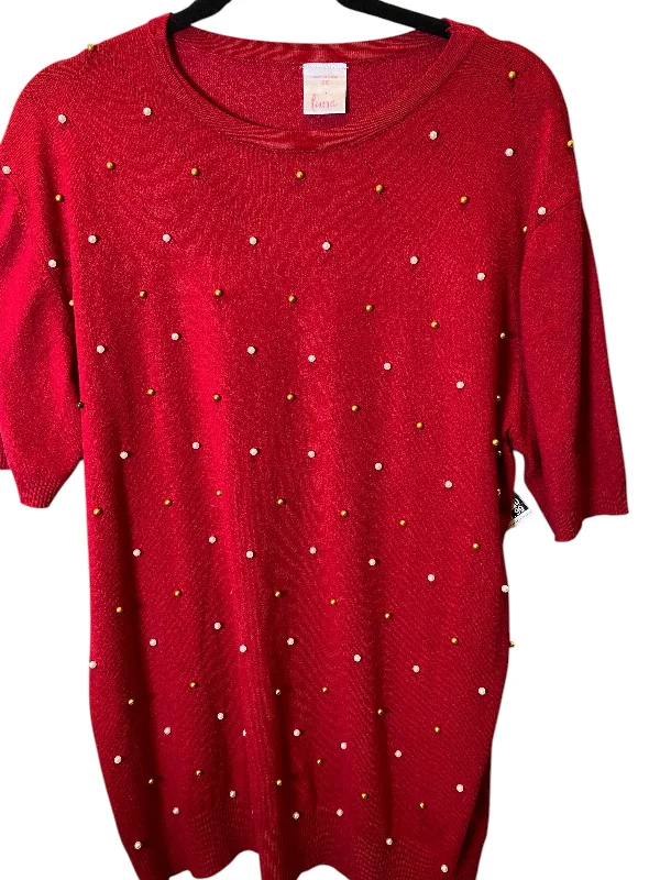 Top Short Sleeve By Clothes Mentor In Red, Size: Xxl