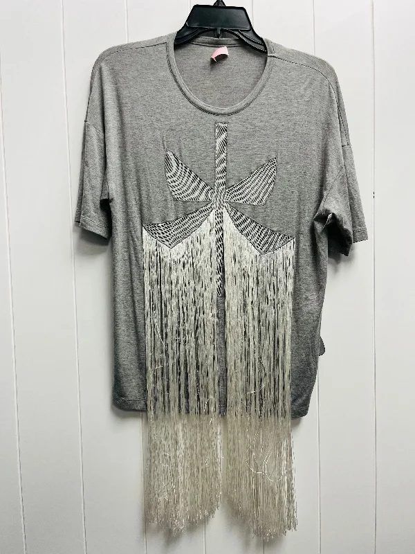 Top Short Sleeve By giamba paris  In Grey, Size: S