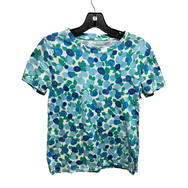 Top Short Sleeve By J. Crew In Blue & Green, Size: Xs