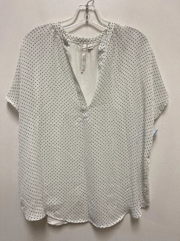 Top Short Sleeve By Lc Lauren Conrad In Polkadot Pattern, Size: L