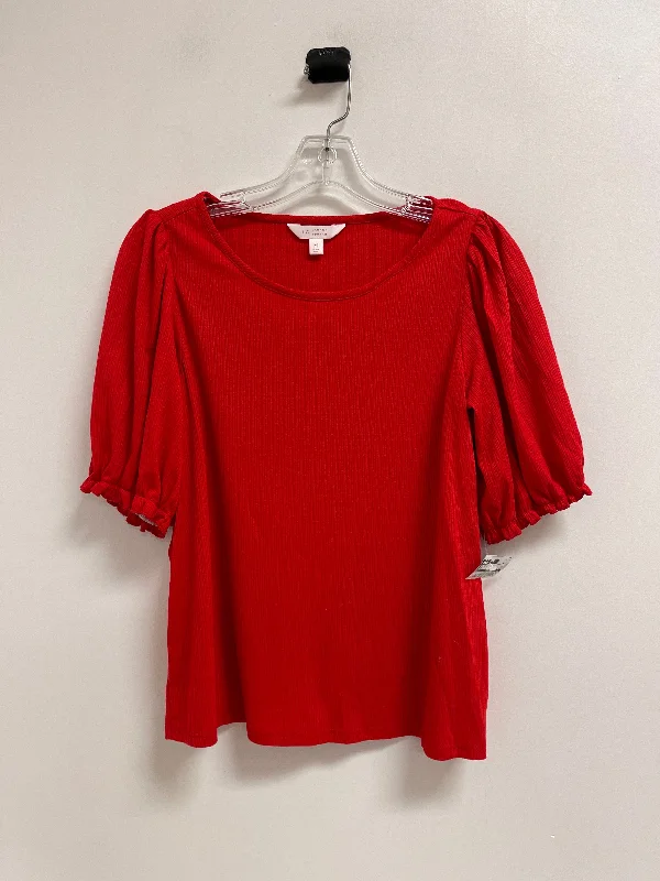 Top Short Sleeve By Lc Lauren Conrad In Red, Size: M