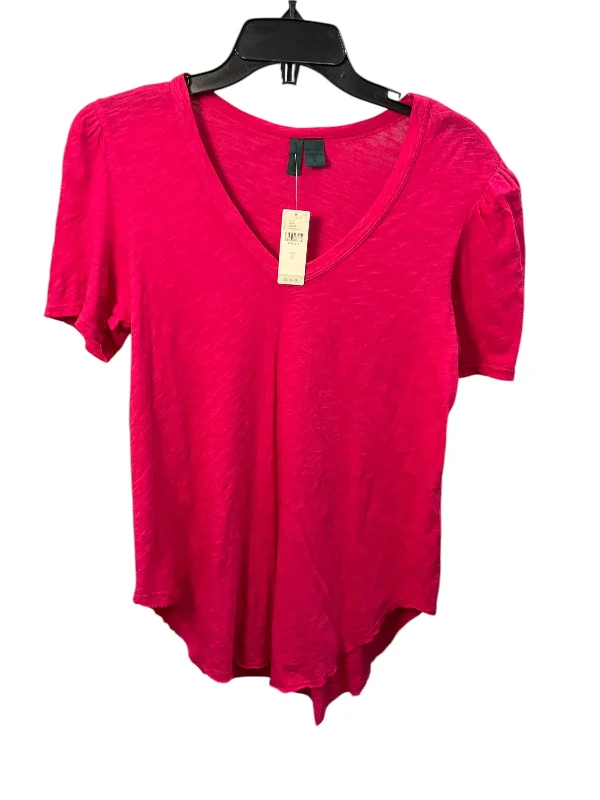 Top Short Sleeve By Left Of Center In Pink, Size: S