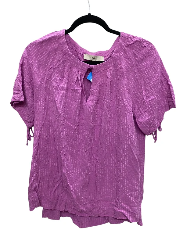 Top Short Sleeve By Loft In Purple, Size: M